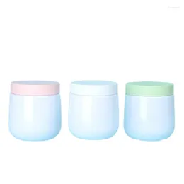 Storage Bottles 250ml White Cream Containers Luxury Wide Mouth Bottle Pink Green Cap Skincare Facial Jars Cosmetic Plastic Pots With Lids