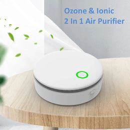 Portable Ozone Ionic Air Purifier 2 in 1 Eliminate Odor for Home Car Refrigerator Shoe Cabinet Pet Room Hunting Bag 240308