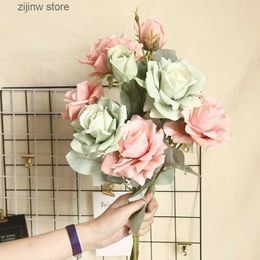 Faux Floral Greenery 64.5cm Artificial Rose Flower INS Artificial Flower Family Decoration Wedding Bouquets Road Lead Flower Wall Fake Flowers Y240322