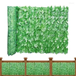 Decorative Flowers Balcony Privacy Screen Garden Fence Decoration Wood With Artificial Green Leaf Ivy Screening Rolls For Courtyard Home