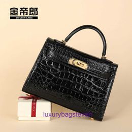 Hremms Kelyys 10A crossbody bag designer handbag messenger Siamese Crocodile Belly Womens Bag Genuine Leather Fashion Trend 19cm Second With Real Logo