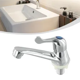 Bathroom Sink Faucets Faucet Single Cold Basin Lever Tap Chrome Water Desktop 1/2" Threaded-Connection