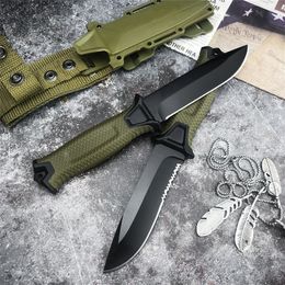 GB 1500 Tactical Fixed Blade Knife Full / Serrated Blade Glass Fiber Handle Outdoor Camping Hunting Survival Straight Knife with Nylon Sheath 3300 15500 15006 15700