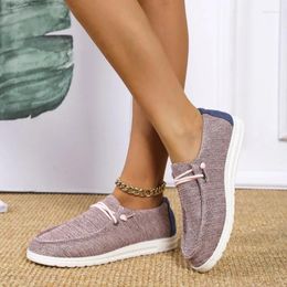 Casual Shoes 2024 Autumn Large Size Canvas Women Flat Low-heeled Single Light Loafers Ladies Overshoes Wholesale