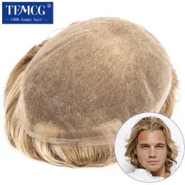 Toupees Toupees Men Toupee Full Lace 100% Natural Human Hair Toupee Men Breathable Male Hair Prosthesis Replacement System Unit For Men