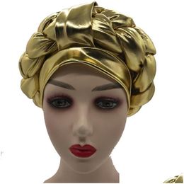 Ethnic Clothing Latest Muslim Hijab Bonnet Female Headwrap Braids Turban Cap For Women Ready To Wear African Gele Turbans Nigeria Dro Dhgw5