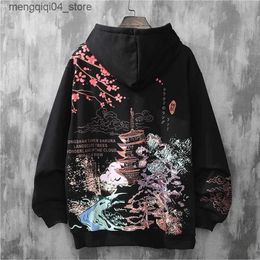 Men's Hoodies Sweatshirts Mens sudaderas con capucha loft print hoodie y2k clothes harajuku anime hiphop japanese streetwear Sweatshirt Q240322