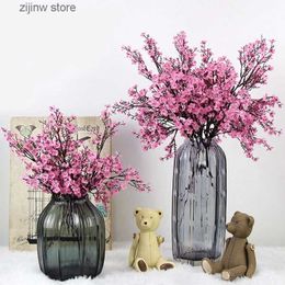 Faux Floral Greenery White Artificial Flowers Cherry Blossoms Gypsophila Fake Plants DIY Wedding Bouquet Vases for Home Decor Faux Christmas Branch Y240322