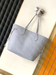 LL10A New Mist Blue Embossed Shopping Bag Luxury Leather Handheld Bag Designer Women's Composite Bag Mirror Quality Shoulder Bag Packaging Exquisite Free Shipping