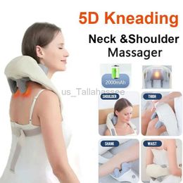 Massaging Neck Pillowws Electric Neck And Back Massager Wireless Neck And Shoulder Kneading Massage Pillow Cervical Back Muscle Relaxing Massage Shawl 24322