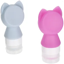 Storage Bottles 2 Pcs Hair Conditioner Bottled Portable Cartoon Refillable Silicone Travel For Lotion Dispenser