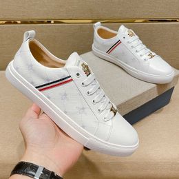 Little Fer Bee White Shoes Mens Board Brand High Edition Leather Casual Cool