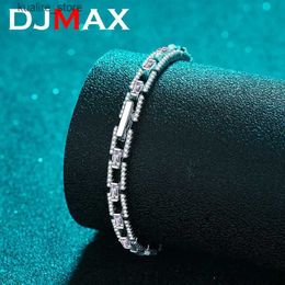 Charm Bracelets DJMAX 3-3.5CT S925 Sterling Silver D Colour Inlaid Moissanite Luxury Tennis Ladies Jewellery Free Shipping Wholesale L240322