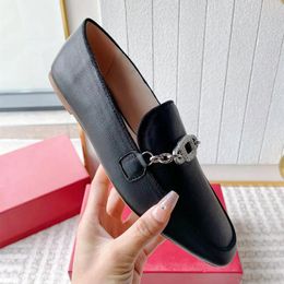 Dress Shoes Casual Designer Fashion Women Sexy Beige Genuine Leather Crystal Buckle Loafer Slip On Maryjane Dreess Soft