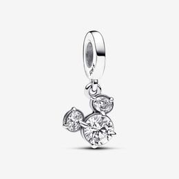 Mouse Sparkling Head Silhouette Dangle Charm Pandoras 925 Sterling Silver Luxury Jewelry Charm Set Bracelet Making charms Designer Necklace Pendant Original Box