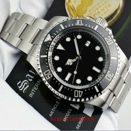 New Mens Watch Deep Ceramic Bezel Sea-dweller 126660 44 Mm Stanless Steel Glide Lock Clasp Automatic Mechanical Watches Chrono268Y