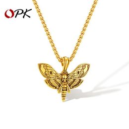 OPK Jewellery Hot Selling, Personalised and Creative Stainless Steel Skull Moth Pendant Necklace