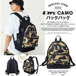 Designer Ape Bag Bapestar Revista Japonesa Estilo Cabeça de Macaco Camuflagem Mochila Impermeável para Homens e Mulheres Moda Minimalista