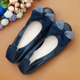 Casual Shoes Women Flat 2024 Spring Autumn Bow Decoration Mules Ladies Low Heel Luxury Round Toe Female Footwear Ballet Size 34-44