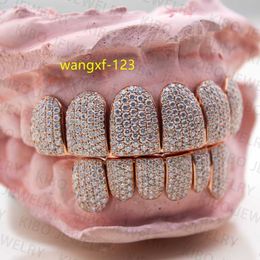 Impostazione a nido d'ape piattata in oro da 10K 14K 925 VV SIGILTS HIP HIP HIP HOP ICCIUTO GILLI MOISSanite Grillz