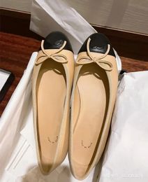 Scarpette sandali designer scarpe da abbigliamento primaverile e autunno 100% di balletto di vante per balletto scarpe da ballo da ballo da ballo femmina black barca piatta da scarpa da donna in pelle Ladies Lazy moca