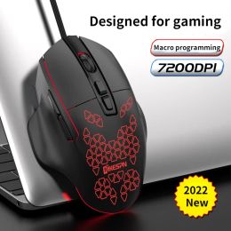 Mice Wired Gaming Mouse USB Computer Mouse Gaming Mause Gamer Ergonomic Mouse 7 Button 7200DPI Game Mice for PC Laptop with Backlight
