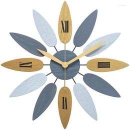 Wall Clocks Large Modern Clock 20 Inch Art Leaf Shape Silent Quartz Movement For Decorating Living Room