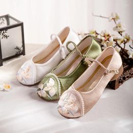 Casual Shoes 2024 Spring/Summer Cloth Simple And Elegant Qipao Single Comfortable Ethnic Style Embroidered