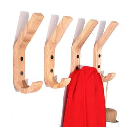 Wooden Coat Hook Natural Study Wall Mounted Clothes Scarf Hat Bag Storage Hanger Hooks For Home Living Room s