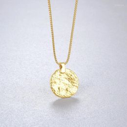 Pendants 2024 Irregular Frosted Disc Coin Simple Personality Fashion Design Classic S925 Silver Necklace 18k Gold Plating