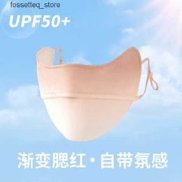 Fashion Face Masks Neck Gaiter Summer Ice Silk Sunscreen Mask Full Face Sun Protection Mask Forehead Thin Section Breathable Mask Anti Ultraviolet Face Mask L240322