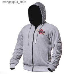 Men's Hoodies Sweatshirts Autumn Casual Men Cotton Sweatshirt Gym Fitness Sportswear Male Hooded Zips Jacket Tops Running Sport Training Clothing Q240322