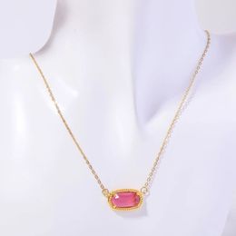 2024 novo designer colar k/s pedra natural pingente colar banhado a ouro cristal colar senhoras luz luxo alta qualidade
