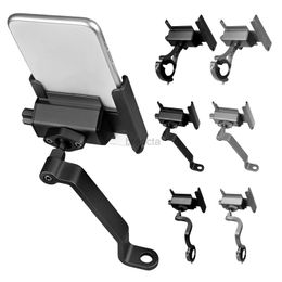 Cell Phone Mounts Holders Aluminium Motorcycle Mountain Bicycle Phone Holder Stand Adjustable Moto Handlebar Rearview Mirror Cellphone Mount 240322