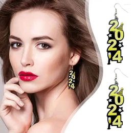 Dangle Earrings Novelly Acrylic Women 2024 Number Long Pendant Jewelry Gift Hanging Drop Party Earring Geometric Earrin A3I8