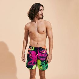 Vilebre Shorts Masculino Bermuda Pantaloncini Boardshorts HOMEM SHORTS DE NATAÇÃO TORTUES MULTICOLORES Trunks Masculino Surfwear Bermudas Praia Curto Tartarugas Verão 89780