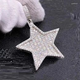 Chains 2024 Arrived Hip Hop Men Boy Fashion Jewelry High Quality Full Paved 5A Cubic Zirconia Star Shape Pendant Necklace