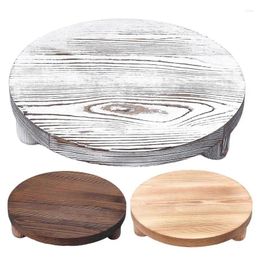 Decorative Plates Wood Base Bracket Solid Flowerpot Stand Pedestal Round Display Creative Indoor Stool