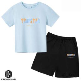 T Shirts 2024 Summer TRAPSTAR Tshirt Kids Boys Beach Shorts Sets Streetwear Tracksuit Men Women Clothes Girls Sportswear Shirt 9643
