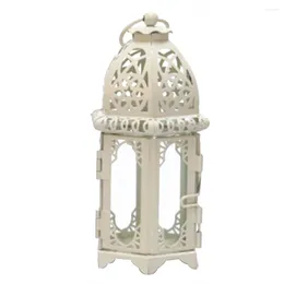 Candle Holders Iron Glass Indoor Decoration Easy To Use Lightweight Lantern Lamp Space Saving Moroccan Style Install Holder