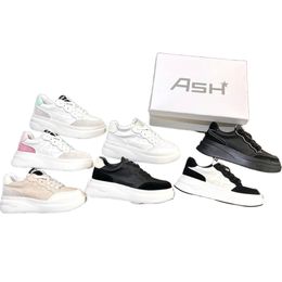 Designer ash womens platform shoe mens Leather White shoe Couple Travel Sneaker Leathers Lining Rubber Solelight springback and increasing sole with Box Size 35-45