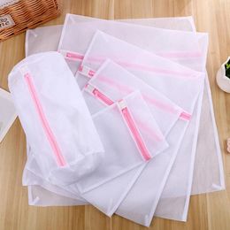 Laundry Bags 1pc Zippered Mesh Wash Foldable Delicates Lingerie Bra Socks Underwear Washing Machine Clothes Protection Net 3Size