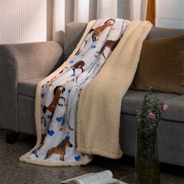 Printed Flannel Lambswool Blanket Double-Sided Fleece Blanket Winter Warm Nap Blankets Office Blankets Top Quatily