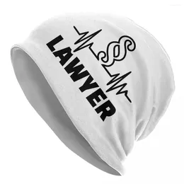 Berets Lawyer Heartbeat Skullies Beanies Caps Streetwear Winter Warm Men Women Knitting Hat Unisex Adult Law Gift Bonnet Hats