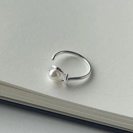 Cluster Rings SHANICE S925 Sterling Silver Exquisite Imitation Pearl Bead Open Ring Women's Food Finger Simple And Stylish Personality