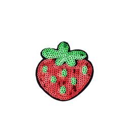 10PCS Strawberry Sequined Patches for Clothing Iron on Transfer Applique Fruit Patch for Jeans Bags DIY Sew on Embroidery Sequins5937929