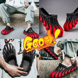 Popular Sandals Painted Claw Golden Dragon EVA Hole Shoes Thick Sole Sandals Summer Beach Men's Shoes Toe Wrap Breathable Slippers GAI big size 40-45