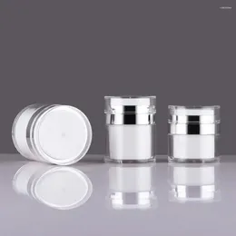 Storage Bottles 15ml Portable Acrylic Vacuum Bottle Travel Durable Refillable Airless Pump Cosmetic Container Lotion