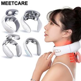 Smart TENS Electric Neck Back Pulse Massager Wireless Heat Cervical Vertebra Shoulder Massage Pain Relax Muscle Health Care 240314