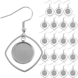 Dangle Earrings 20 Pcs 12mm Gemstone Stainless Steel Hollow Ear Hook DIY Pendant Geometric 20pcs Bezel Blanks Bezels For Making